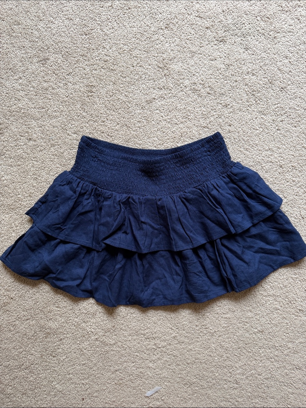 No Boundaries Navy Blue Ruffle Tiered Mini Skirt